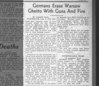 Germans Erase Warsaw Ghetto with Guns and Fire